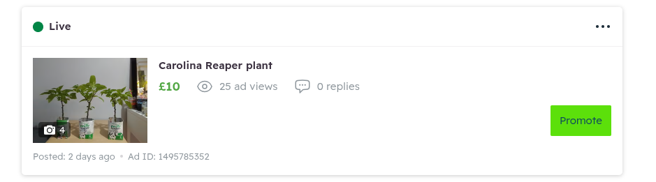 Carolina reaper advert